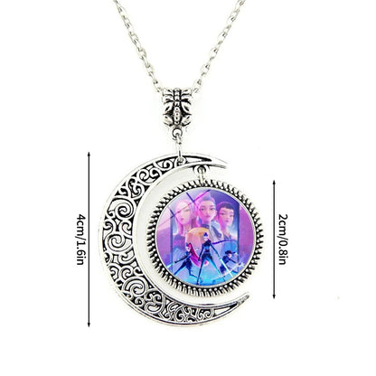 Kpop Idol Anime Couple collier coeur forme démon H pendentif mode Kpop idole collier bijoux Couple cadeaux temps gemme collier