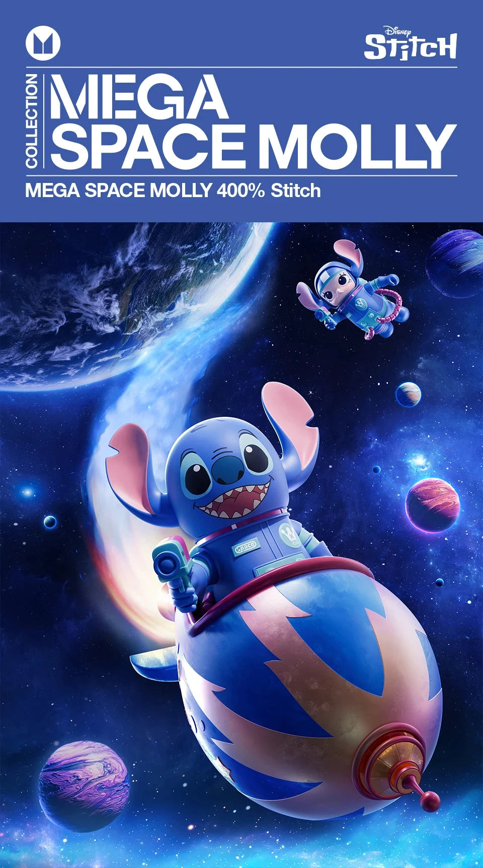 POP MART MEGA SPACE MOLLY 400% Stitch – Figurine