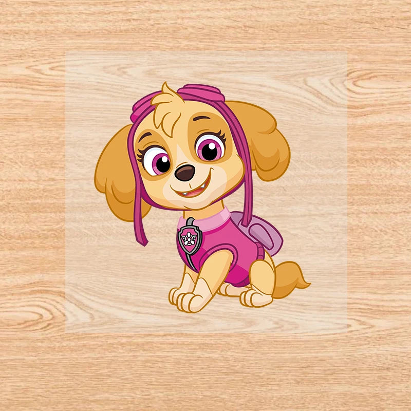 PAW Patrol - Cute Cartoon Clothing Stickers, Iron-on Patches, Kawaii Anime Heat Transfer Stickers, Cool DIY Gift, Holiday Party