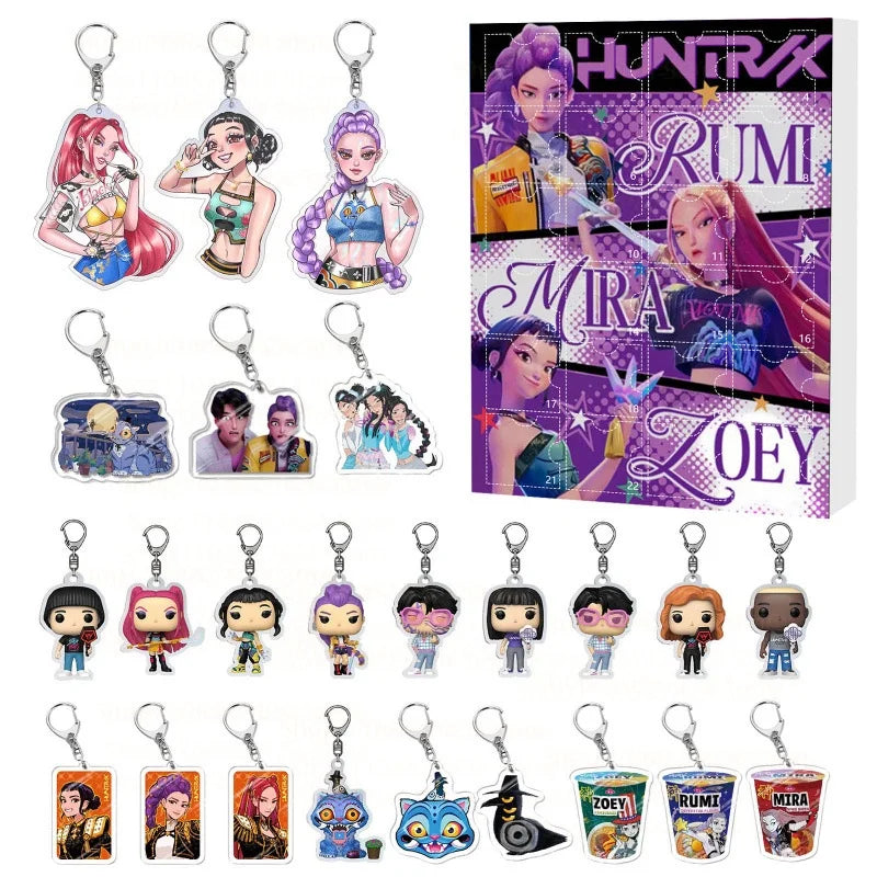 Calendrier de l’Avent Kpop Demon Hunters avec Figurines Acryliques