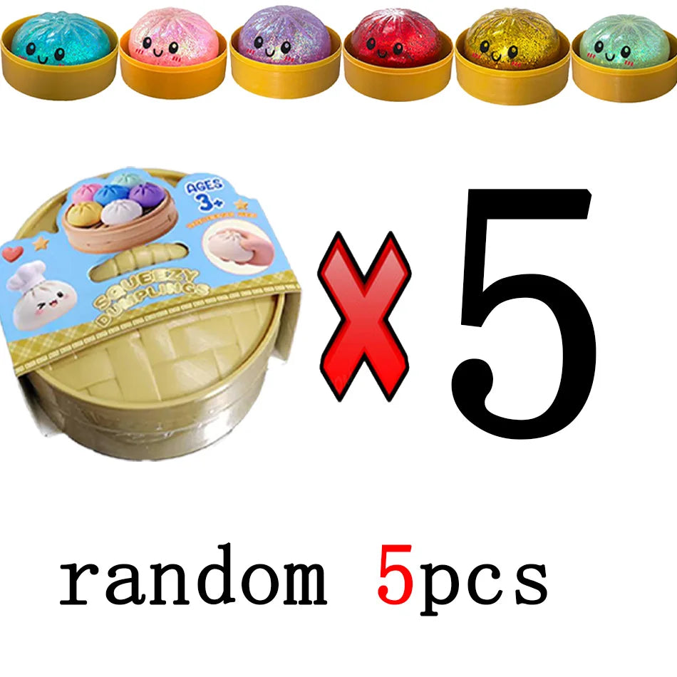 Squishy Dumpling Pailleté Anti-Stress – Coffret 1 à 12 pièces