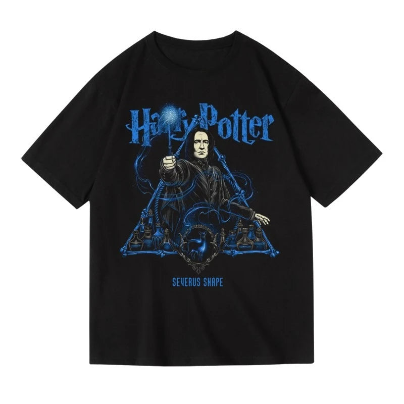 Super trendy Harry Potter brand merchandise, pure cotton, loose fit, plus size mid-sleeve cropped T-shirt for men and women, summer