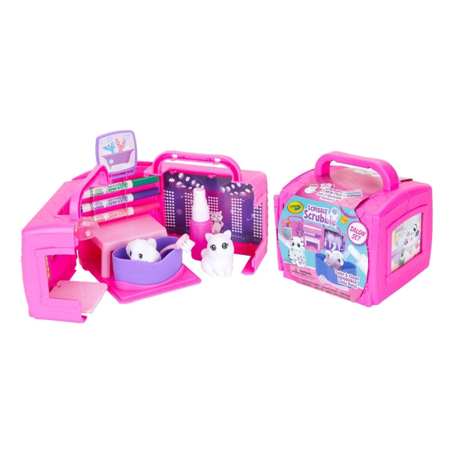 Crayola – Washimals Beauty Salon Mallette avec Animaux à Colorier