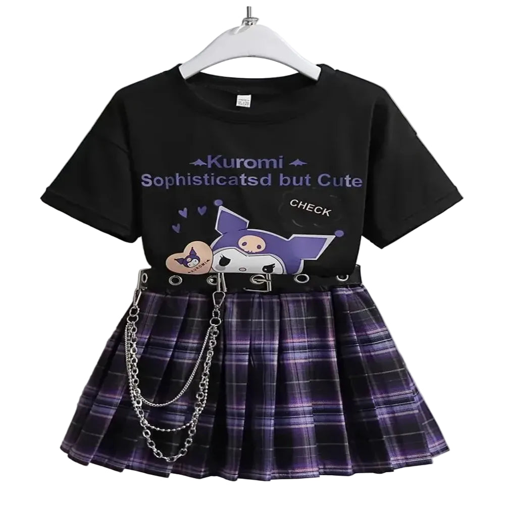 Kuromi – T-shirt and skirt set