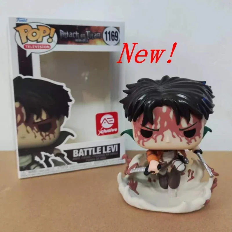2024 The latest Funko Pop Attack on Titan # Action Figures Battle Levi, Collectible Toys, Gifts, 1169