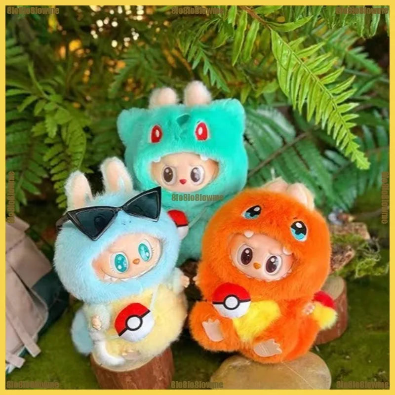 Kawaii Labubu Poupée Peluche Tenue Avec Sac À Dos Psycanard Slowpoke Charmander