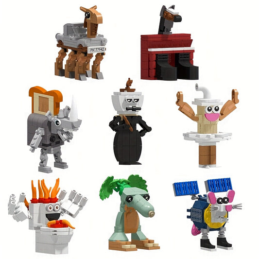 Set 605 Blocs à Construire Brainrot – Animaux Machines & Personnages Abstraits Sahur