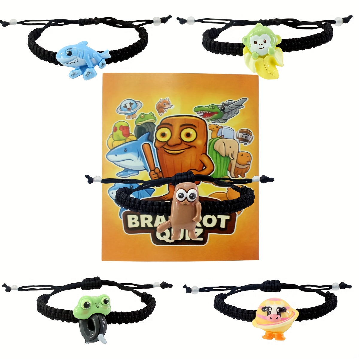 5 Bracelets Tressés Brainrot – Figurines Tralalero à Collectionner