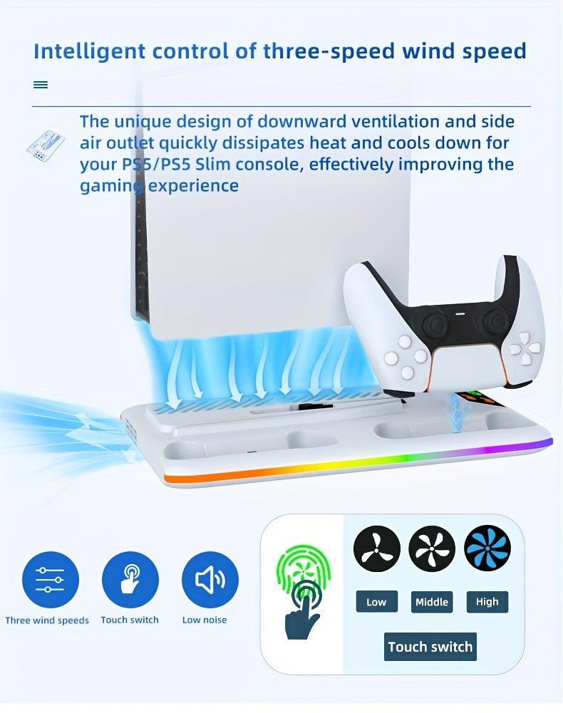 CoolBase – Station de Refroidissement PS5 avec Chargeur Double & LED RGB