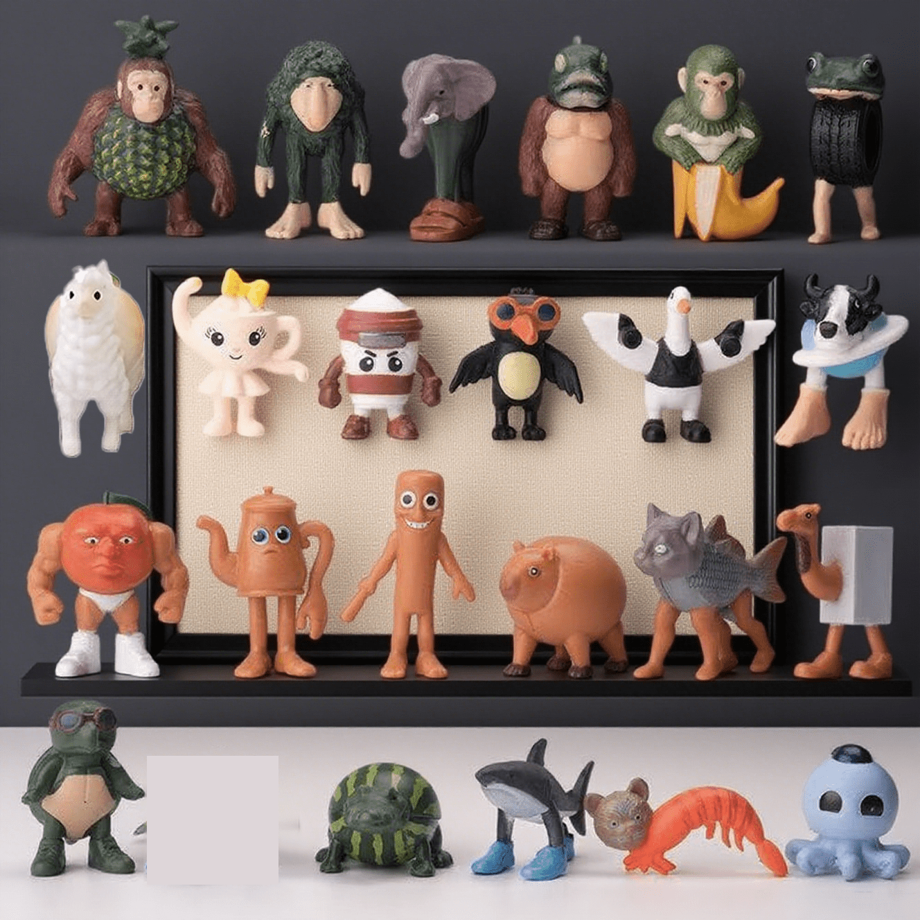Brainrot Figurines Animaux Coloré Set De 24 Pour Dioramas Et Jeux
