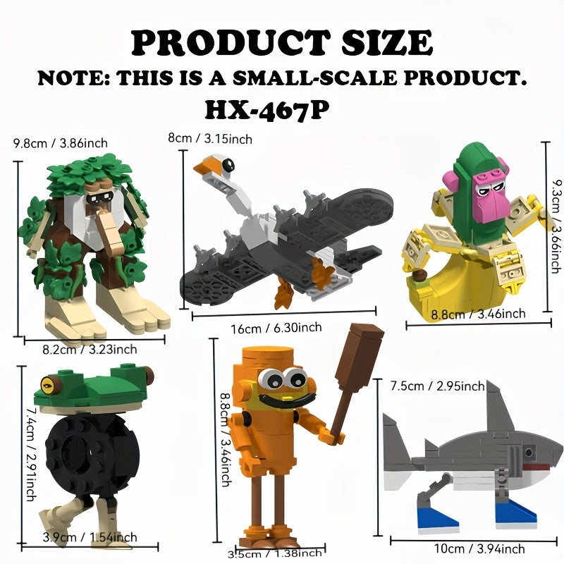 Tung Sahur Tralalero Stick Jeu De Construction 1000 Pièces ABS Collection Tralalero