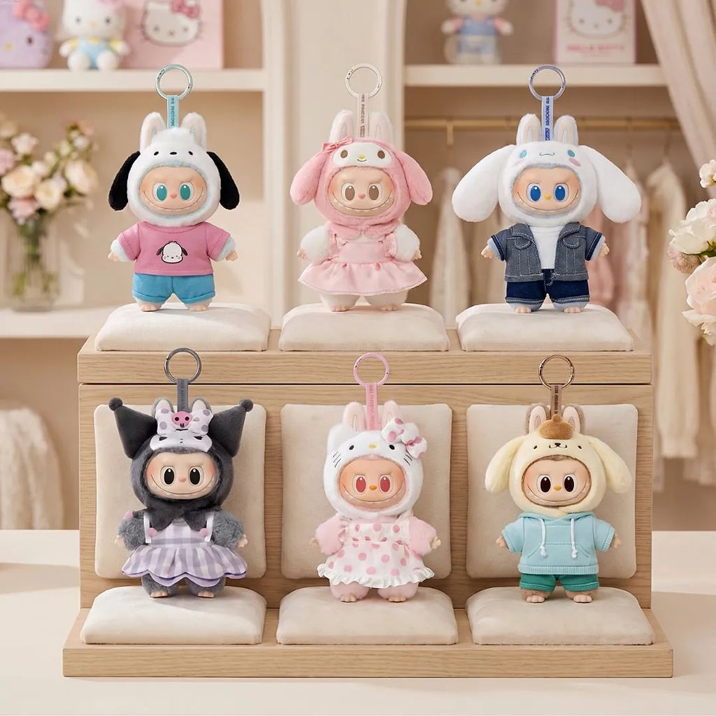 Pop Mart The Monsters x Hello Kitty and Friends Blind Box Pendentif Peluche Vinyle Sanrio Labubu Kuromi My Melody