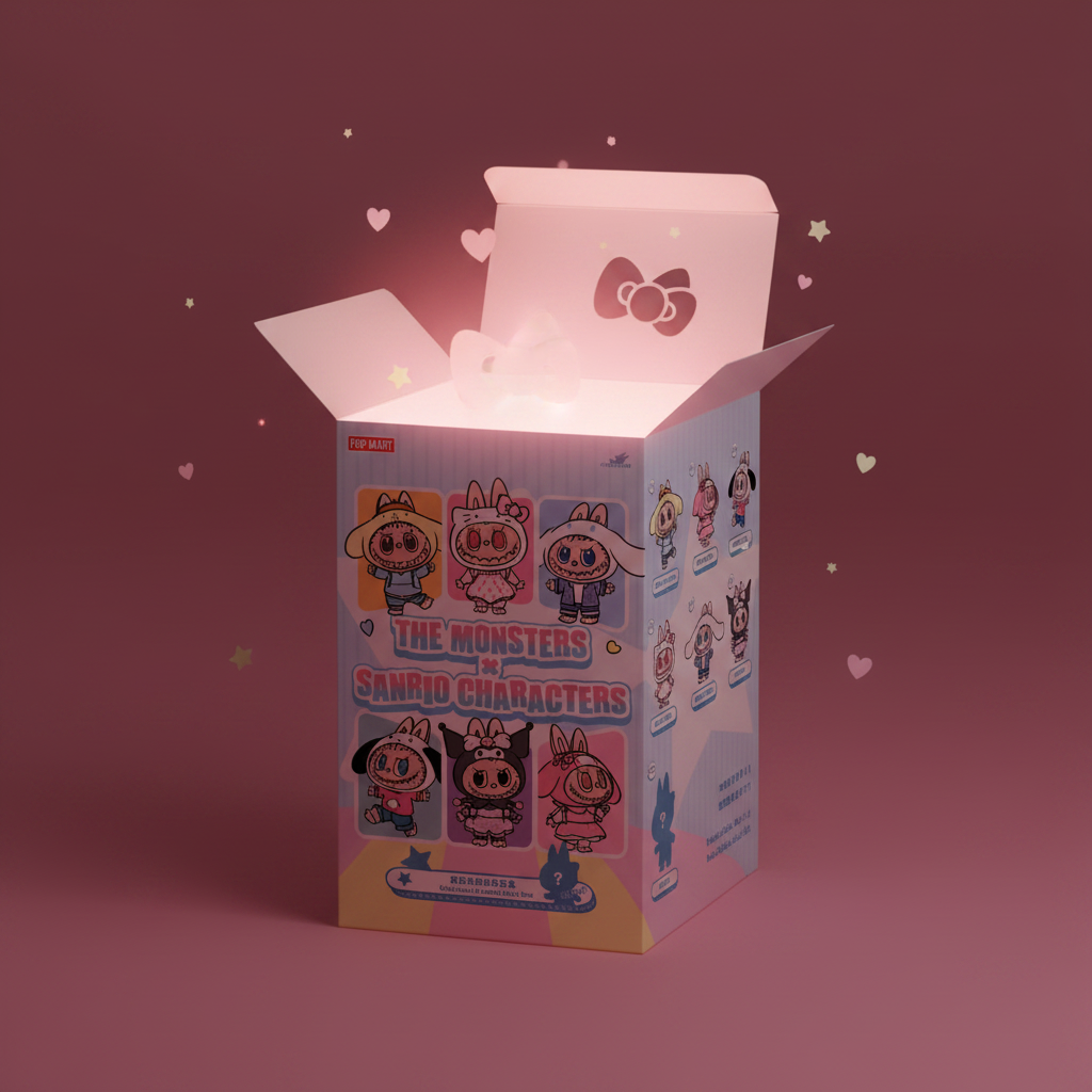 Pop Mart The Monsters x Hello Kitty and Friends Blind Box Pendentif Peluche Vinyle Sanrio Labubu Kuromi My Melody