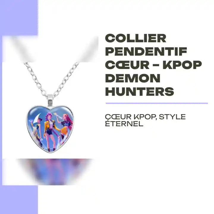Collier pendentif c&oelig;ur &ndash; Kpop Demon Hunters by@Outfy