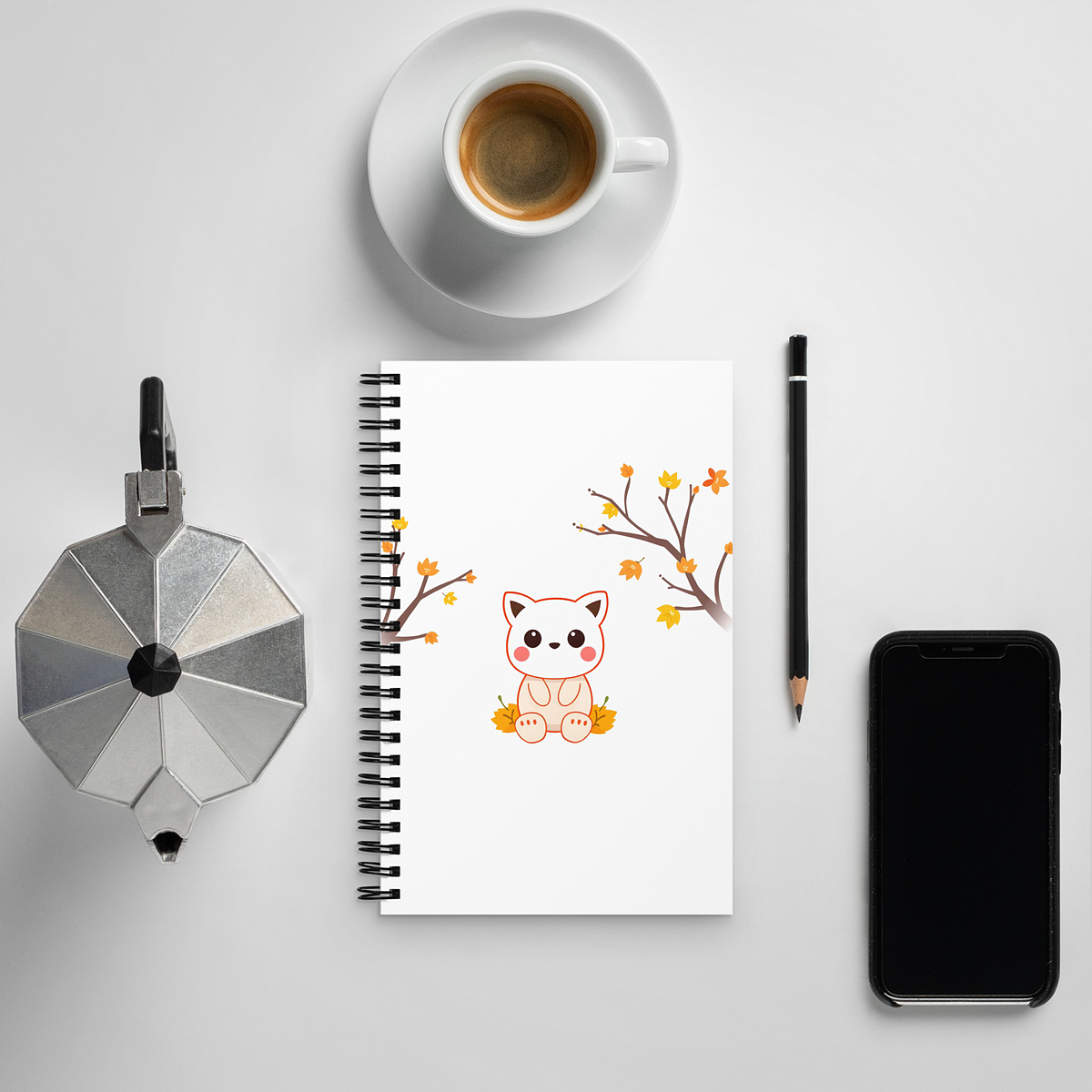 Carnet à Spirale Kawaii – Kitty Forest – 13x21 cm