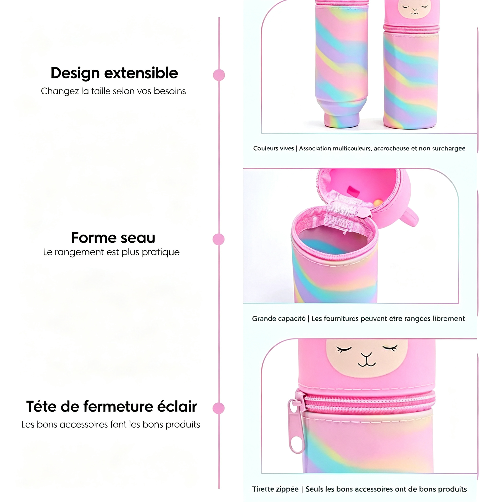 Trousse Silicone Kawaii – Forme Animal – Grande Capacité